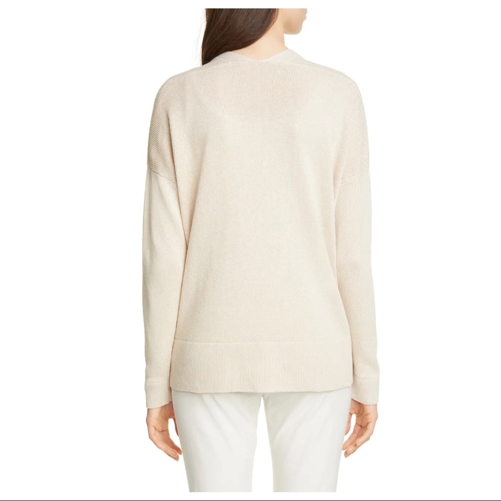 NEW EILEEN FISHER BEIGE OPEN FRONT CARDIGAN - Picture 7 of 10